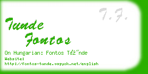 tunde fontos business card